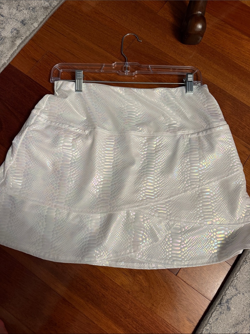 Lucky in Love Iridescent White Mini Skirt